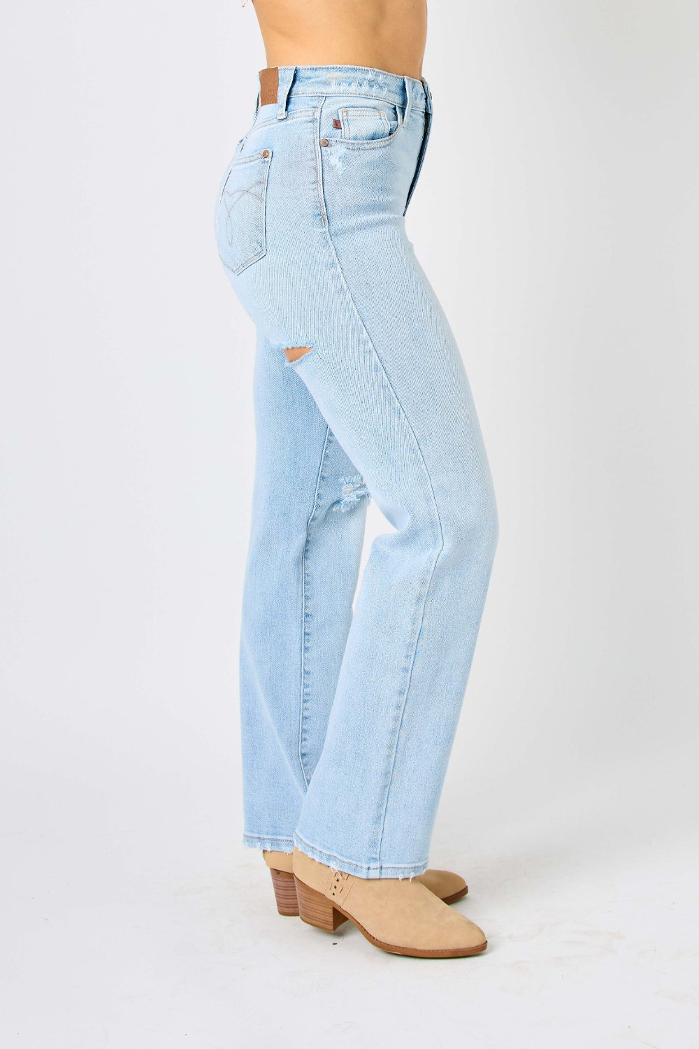 Judy Blue High Waist Distressed Jeans - Full Size Fit for Ultimate Comfort