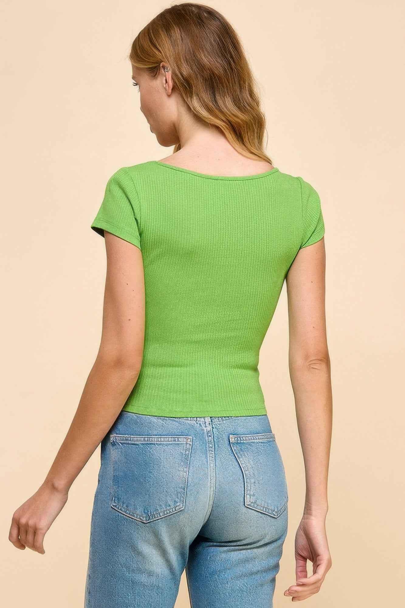 Scoop Neck W/mini Notch W/o Seaming Rib Tee
