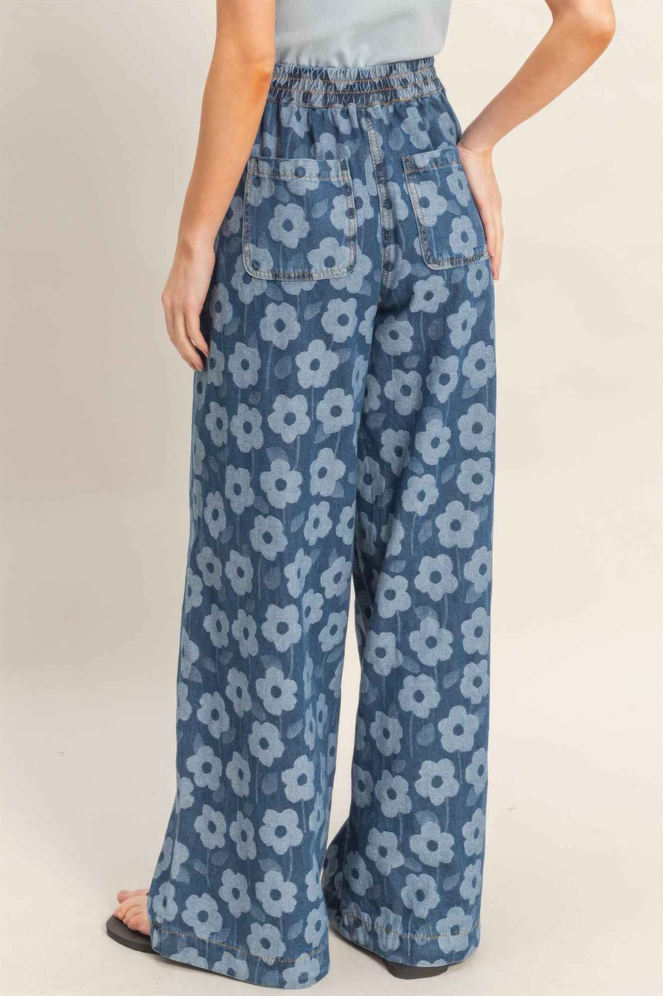 Floral Wide-leg Pants