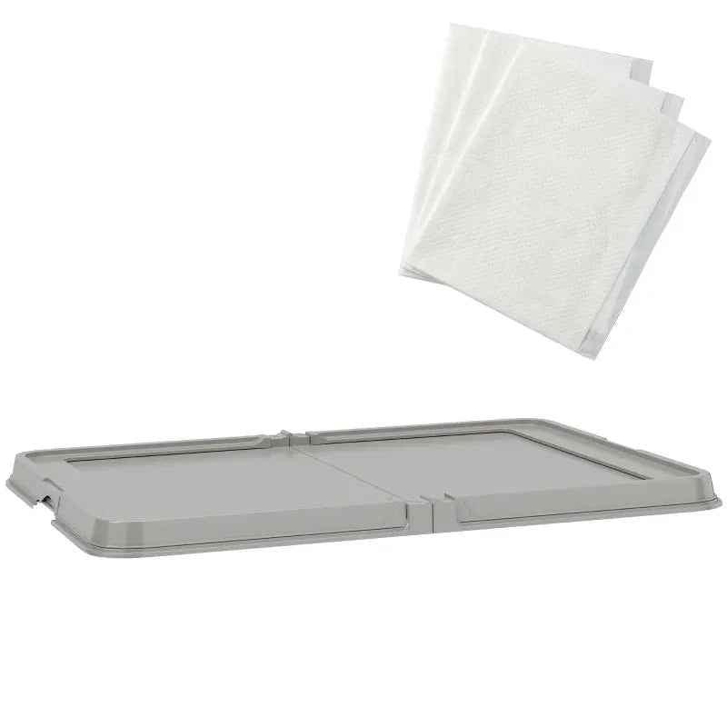 Innovative Dual-Mode Design Pet Toilet,Foldable Dog Litter Box with 3 Disposable Pads,Pee Pad Holder