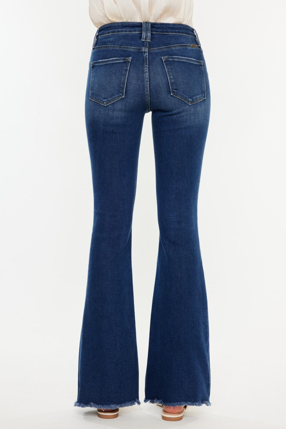 Kancan Flare Jeans - Cat's Whiskers Raw Hem Flare Jeans for a Trendy Look