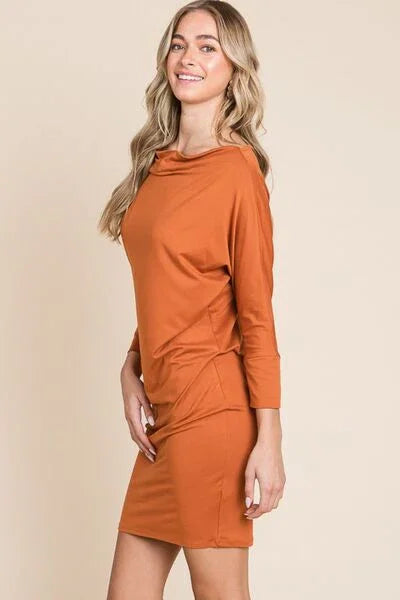 Culture Code Mini Dress - Full Size Dolman Sleeve Style