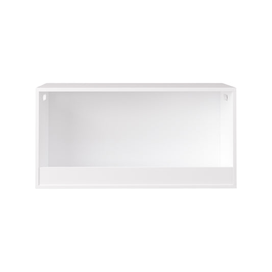 Open Toy Storage Box for Kids, White Wooden Organizer Bin for Plush Toys, Books, Nursery or Playroom Use