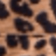 Leopard Print Waffle Half Zip Up Hoodie W Pocket