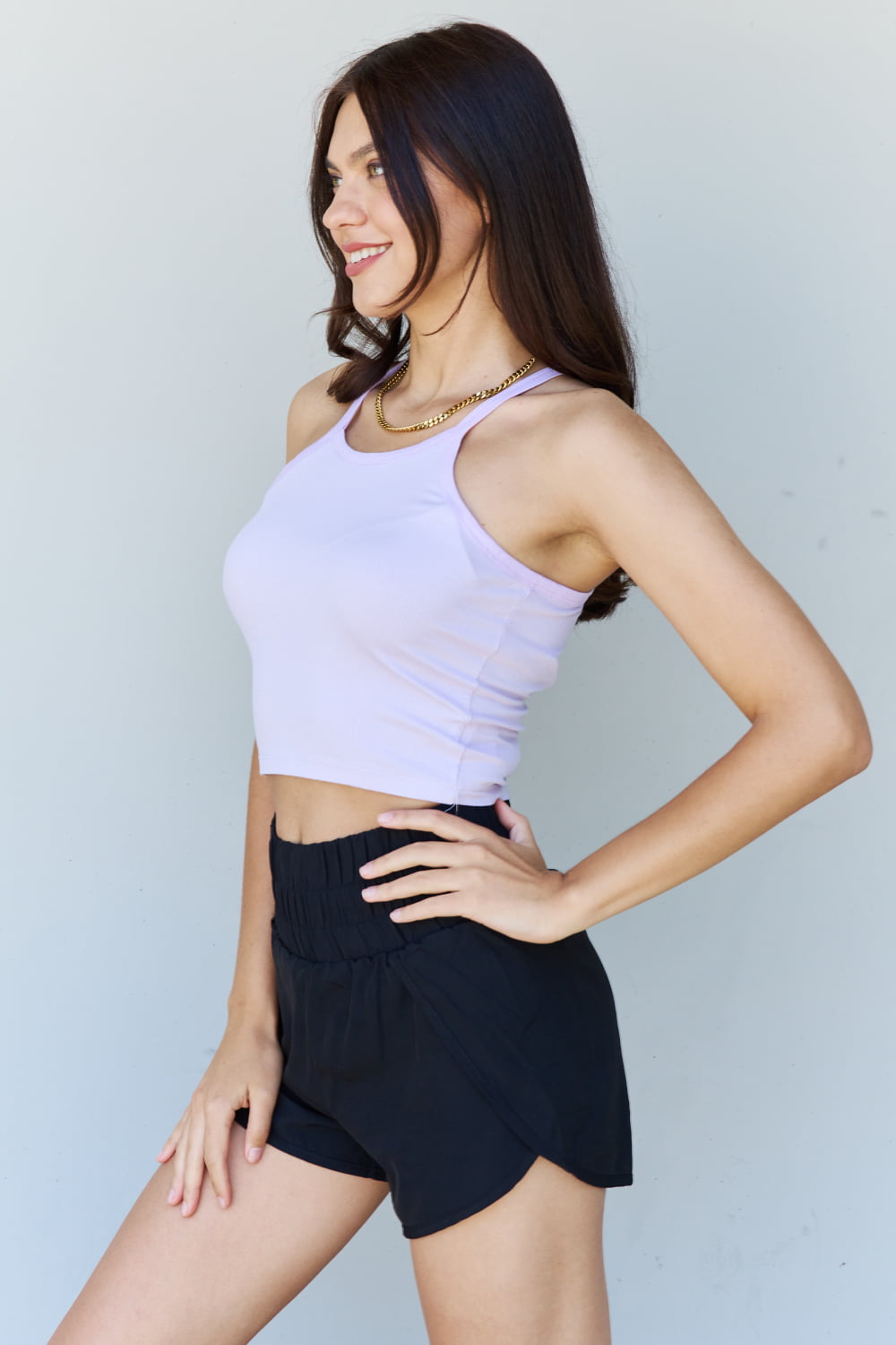 Ninexis Everyday Lavender Ribbed Tank Top - Soft Modal Short Strap