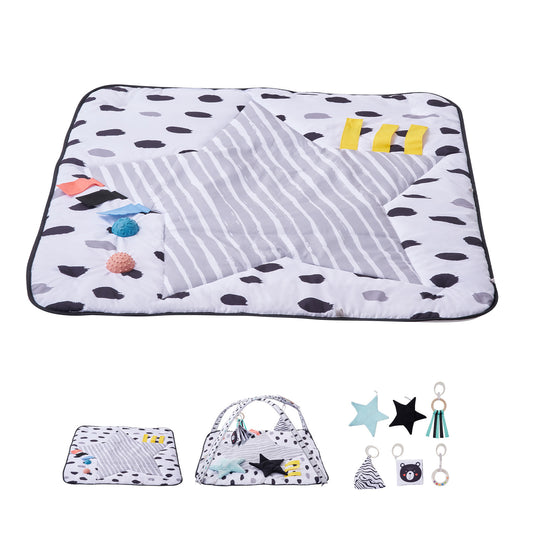 Baby Play Gym Mat Tummy Time Activity Mat with 6 Sensory Toys 34.4' x 34.4'