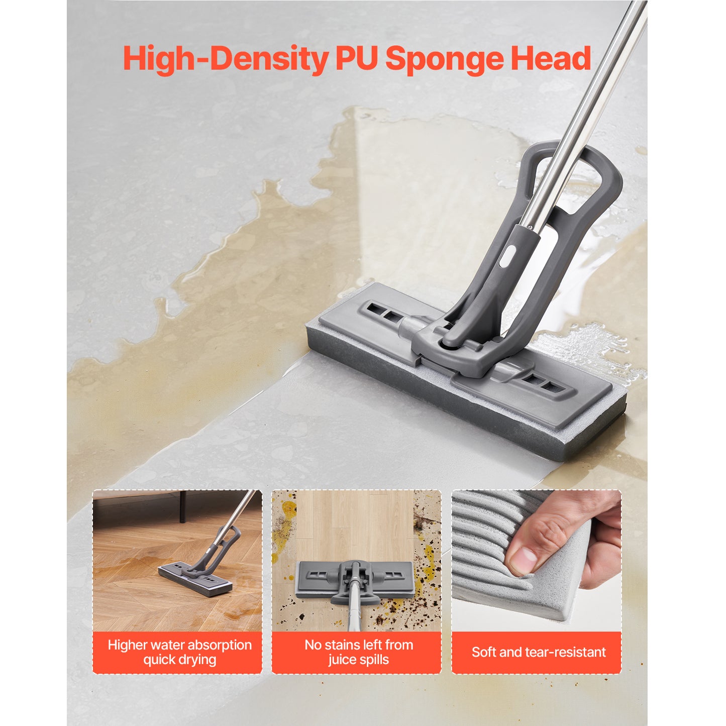 high-density pu sponge mop cleaning floor