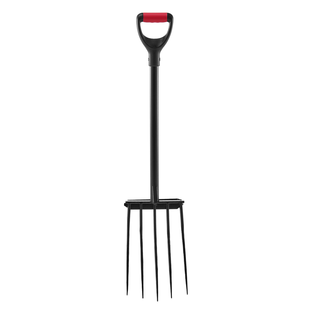5-Tine Garden Fork, 41-Inch Heavy-Duty Spading Pitchfork with Metal Handle and Y-Grip, Gardening Tool for Digging and Soil Cultivation
