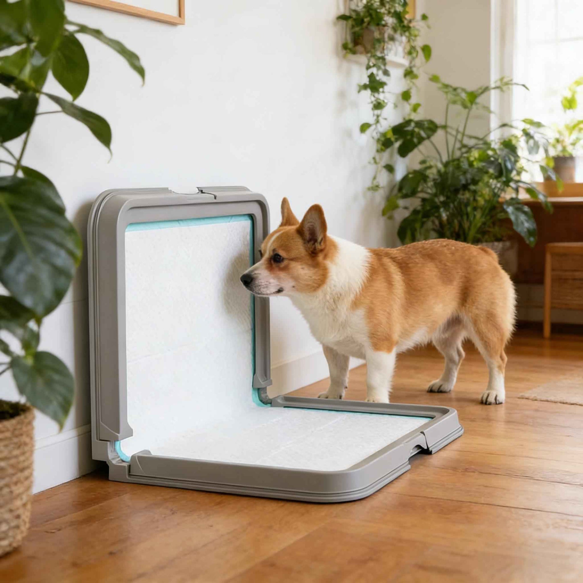 Innovative Dual-Mode Design Pet Toilet,Foldable Dog Litter Box with 3 Disposable Pads,Pee Pad Holder