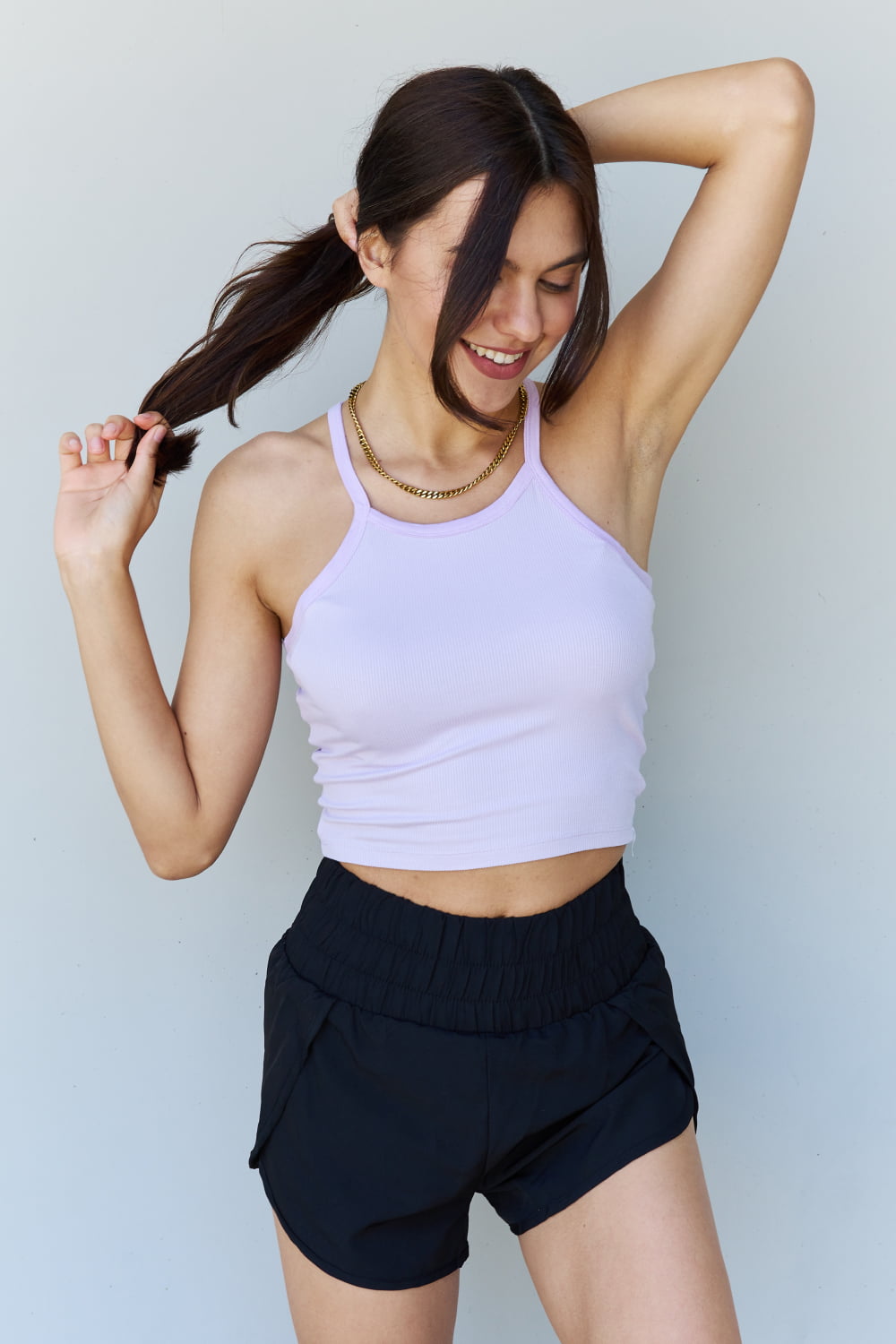 Ninexis Everyday Lavender Ribbed Tank Top - Soft Modal Short Strap