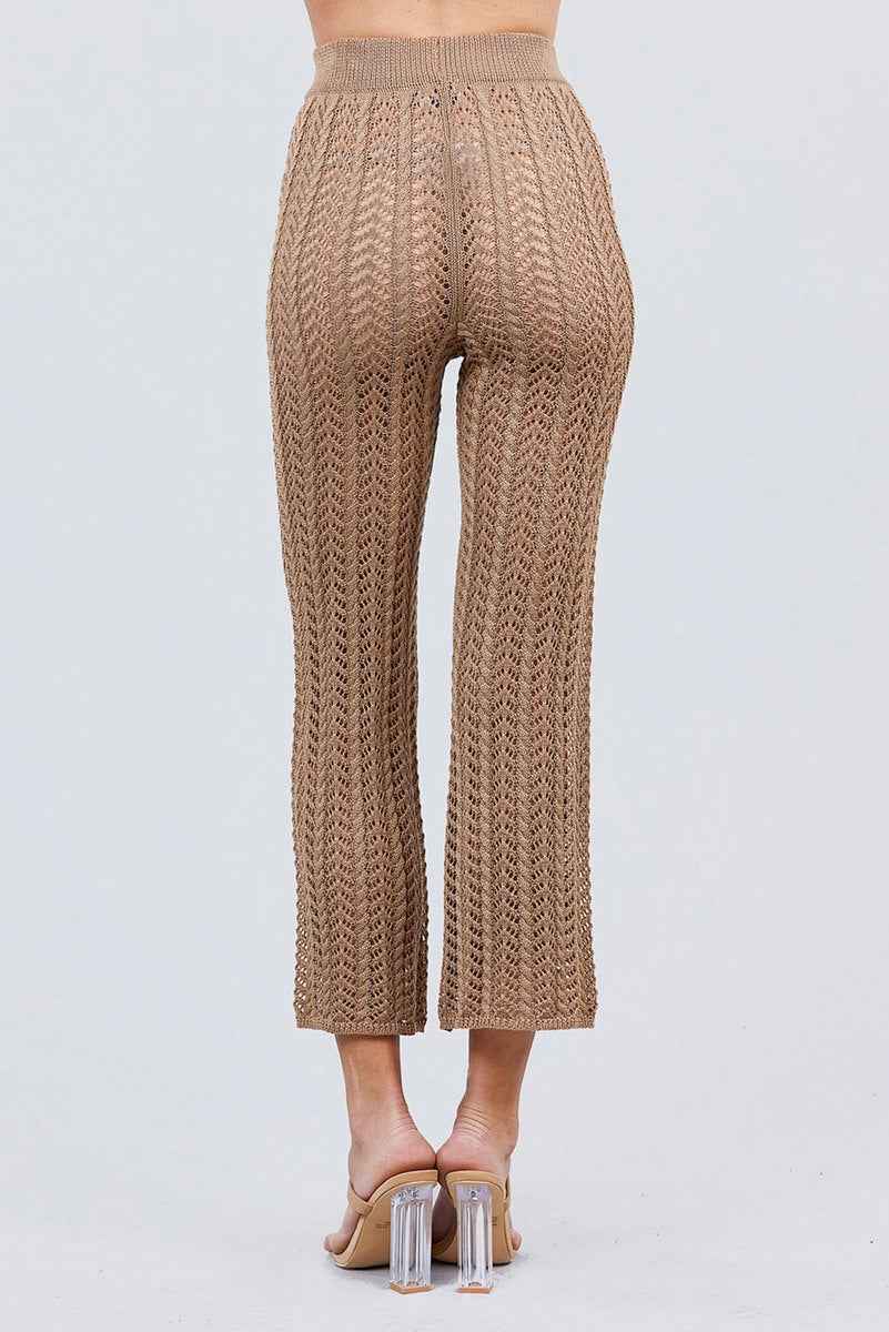 Flare Long Fishnet Sweater Pants