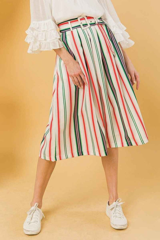 A Woven Midi Skirt
