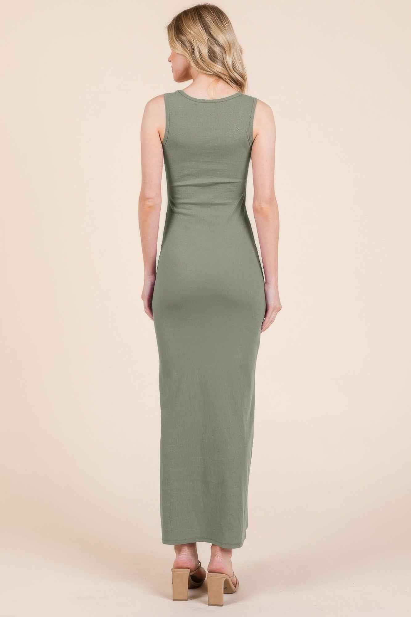 Sleeveless Rib Maxi Dress