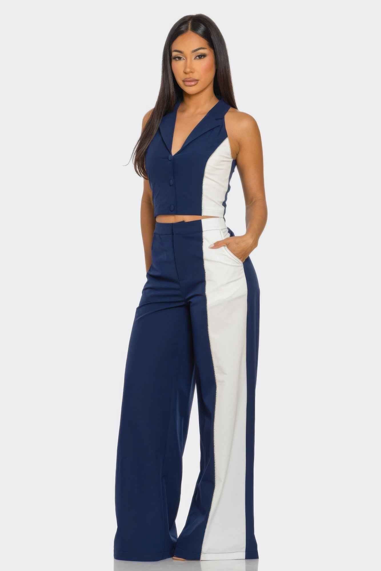 2 Pcs Color Block Set