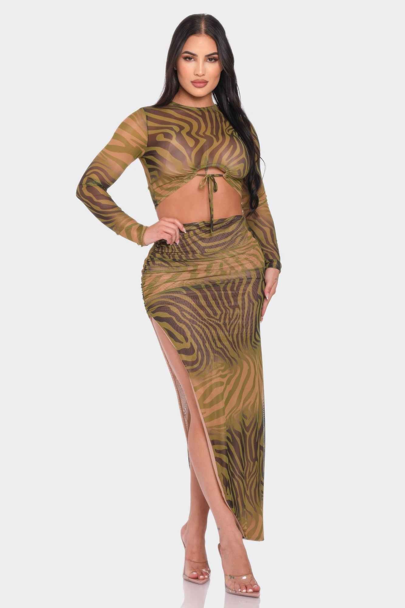 Top And Long Skirt Set