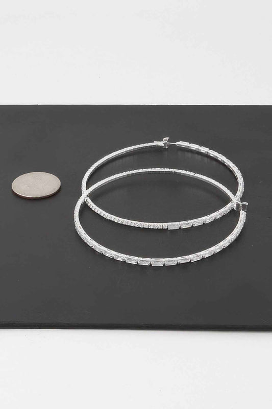 Large Rhinestone Hoop Earrings