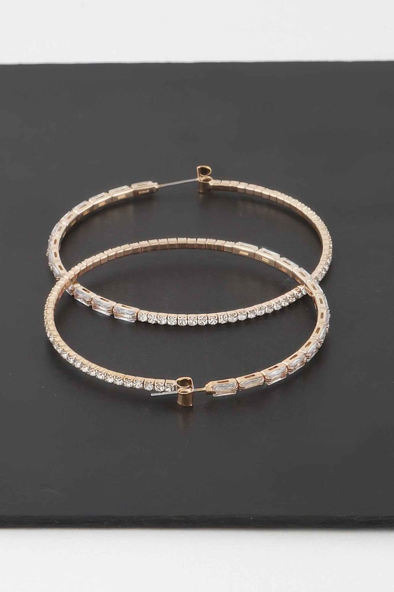 Rhinestone Crystal Hoop Earrings