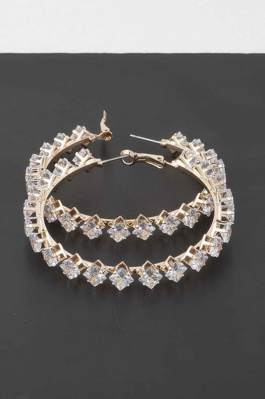 Crystal Star Hoop Earrings