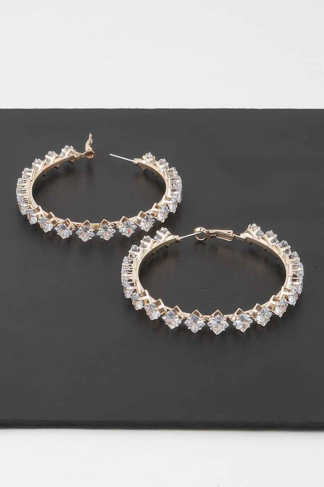 Crystal Star Hoop Earrings
