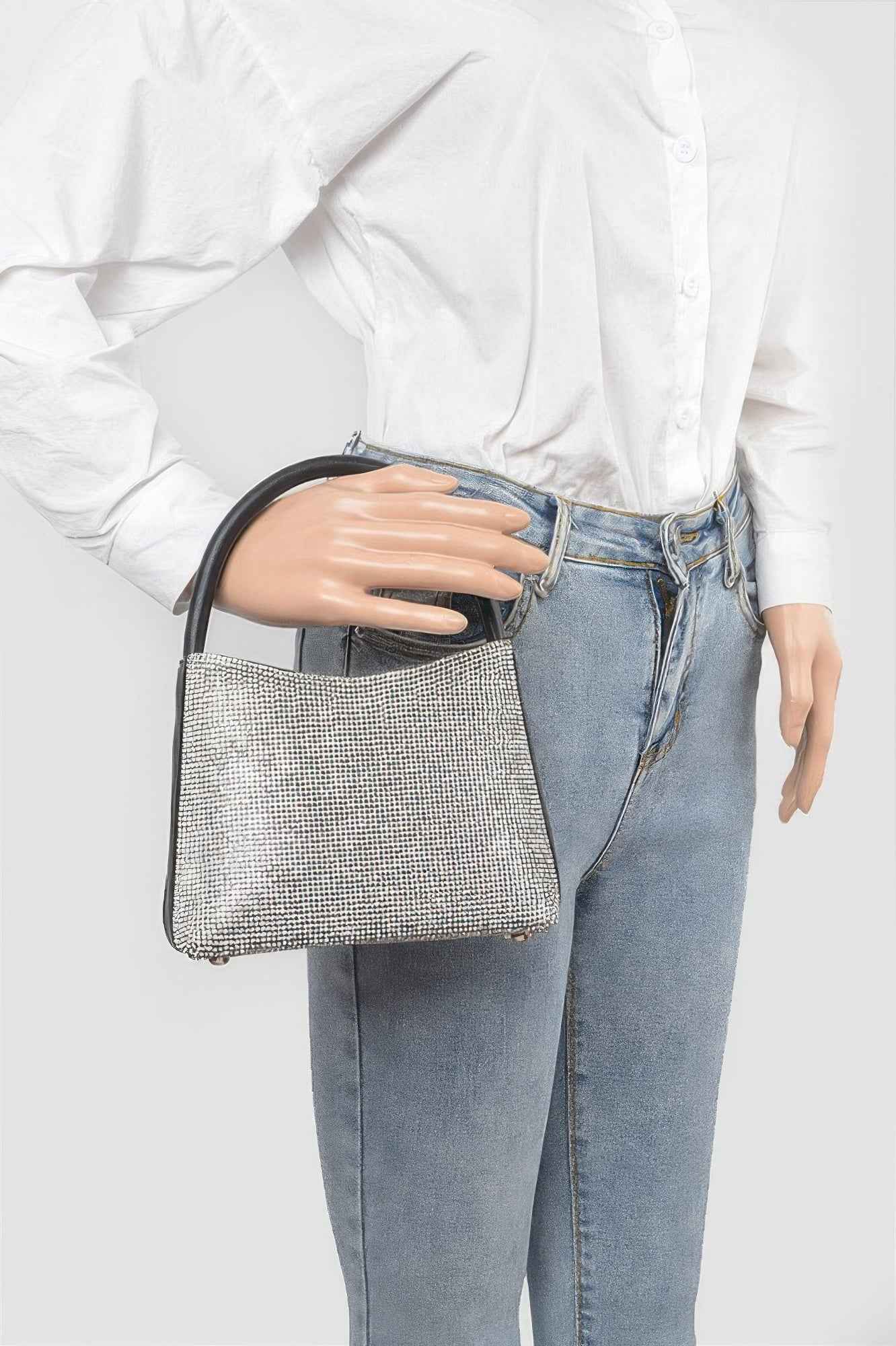 Rhinestone Top Handle Bag