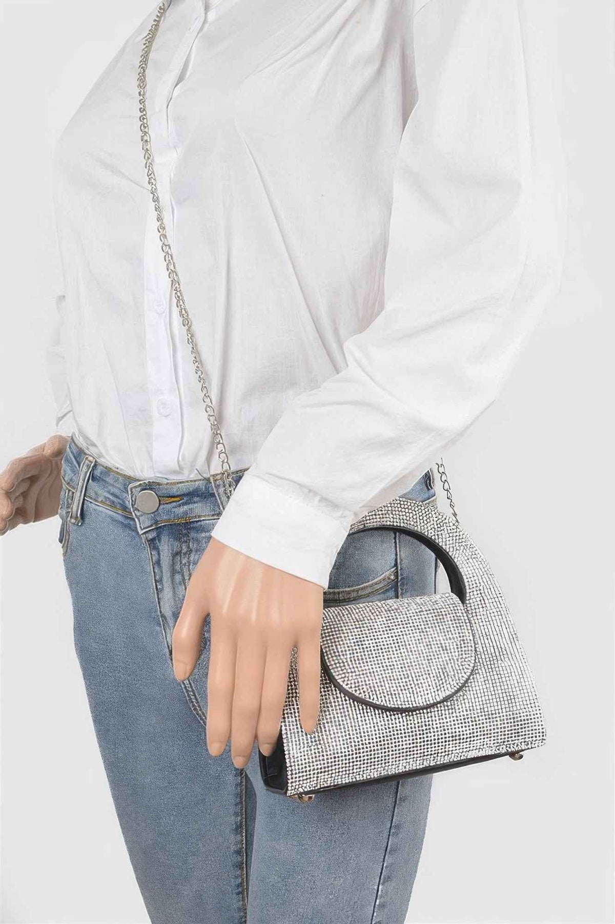 Rhinestone Top Handle Bag