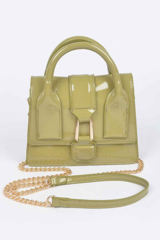 Enamel Top Handle Bag