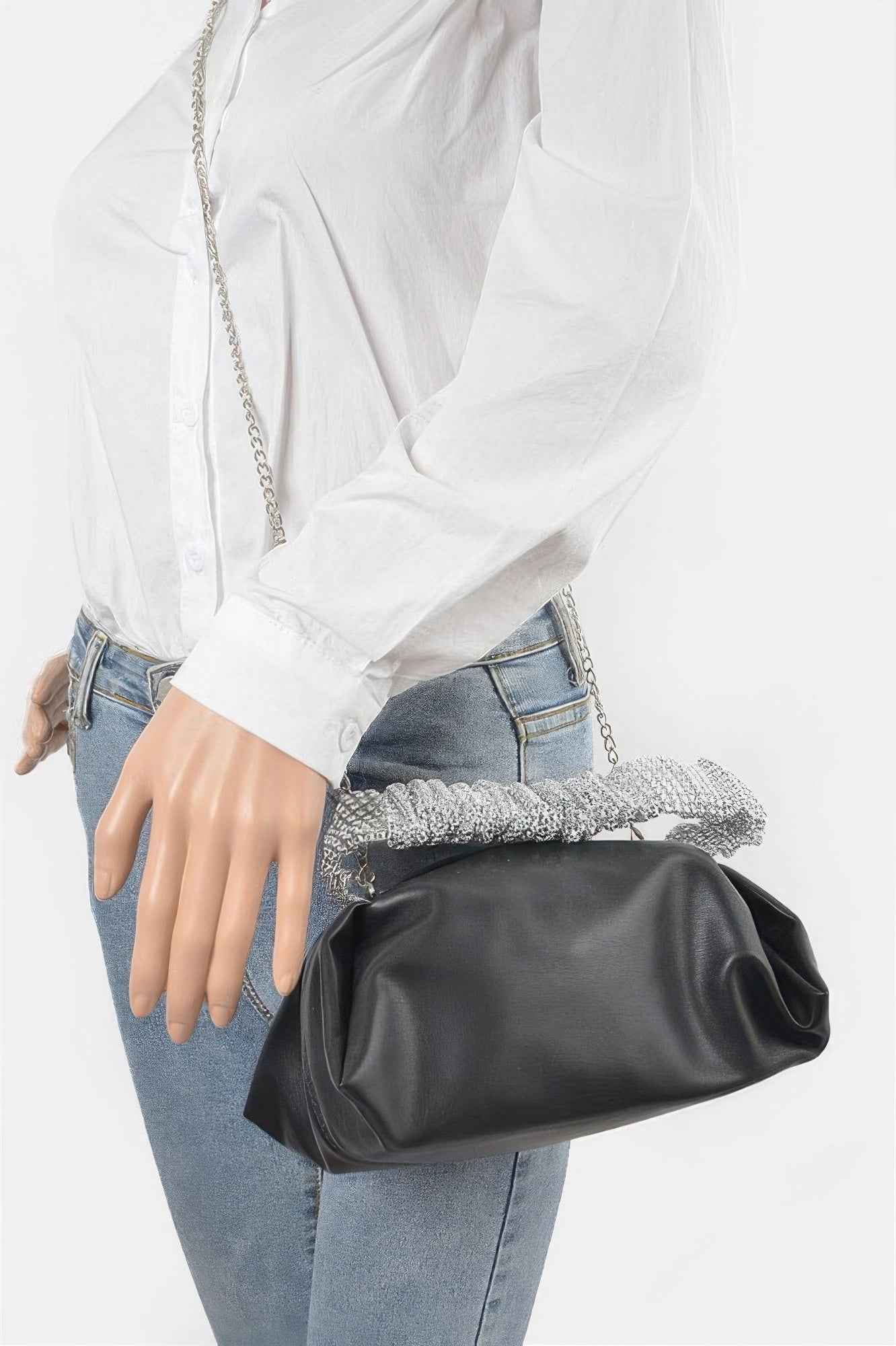 Faux Leather Shoulder Bag