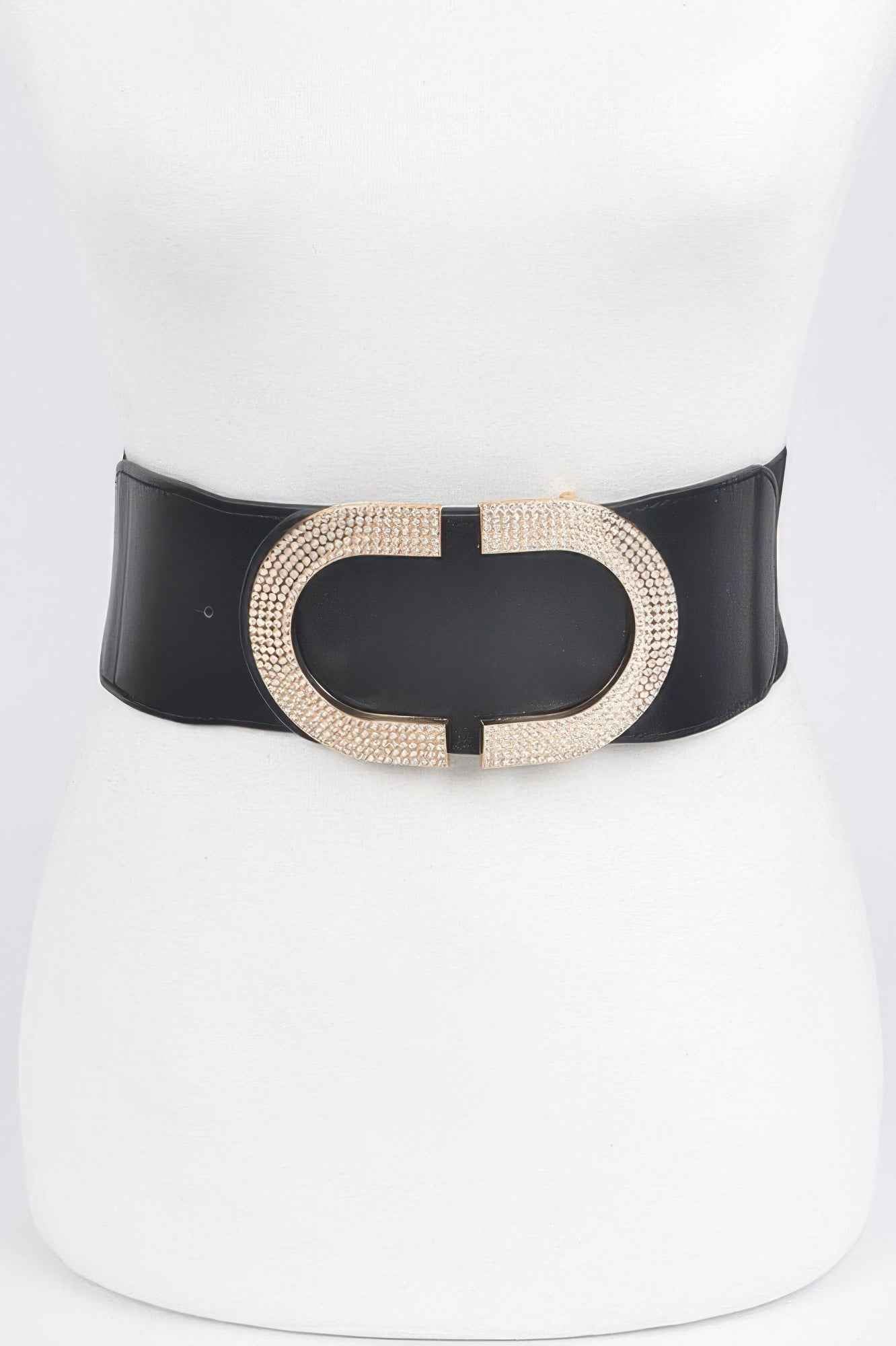 Rhinestone Buckle Stretch Belt