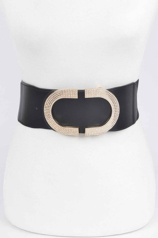 Rhinestone Buckle Stretch Belt