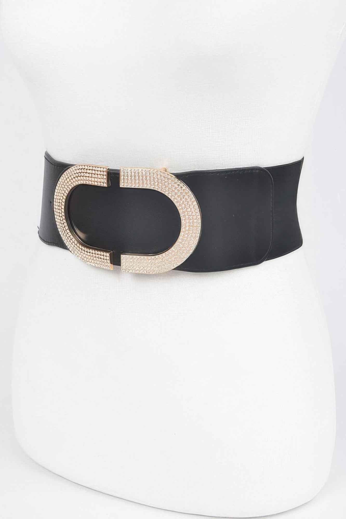 Rhinestone Buckle Stretch Belt