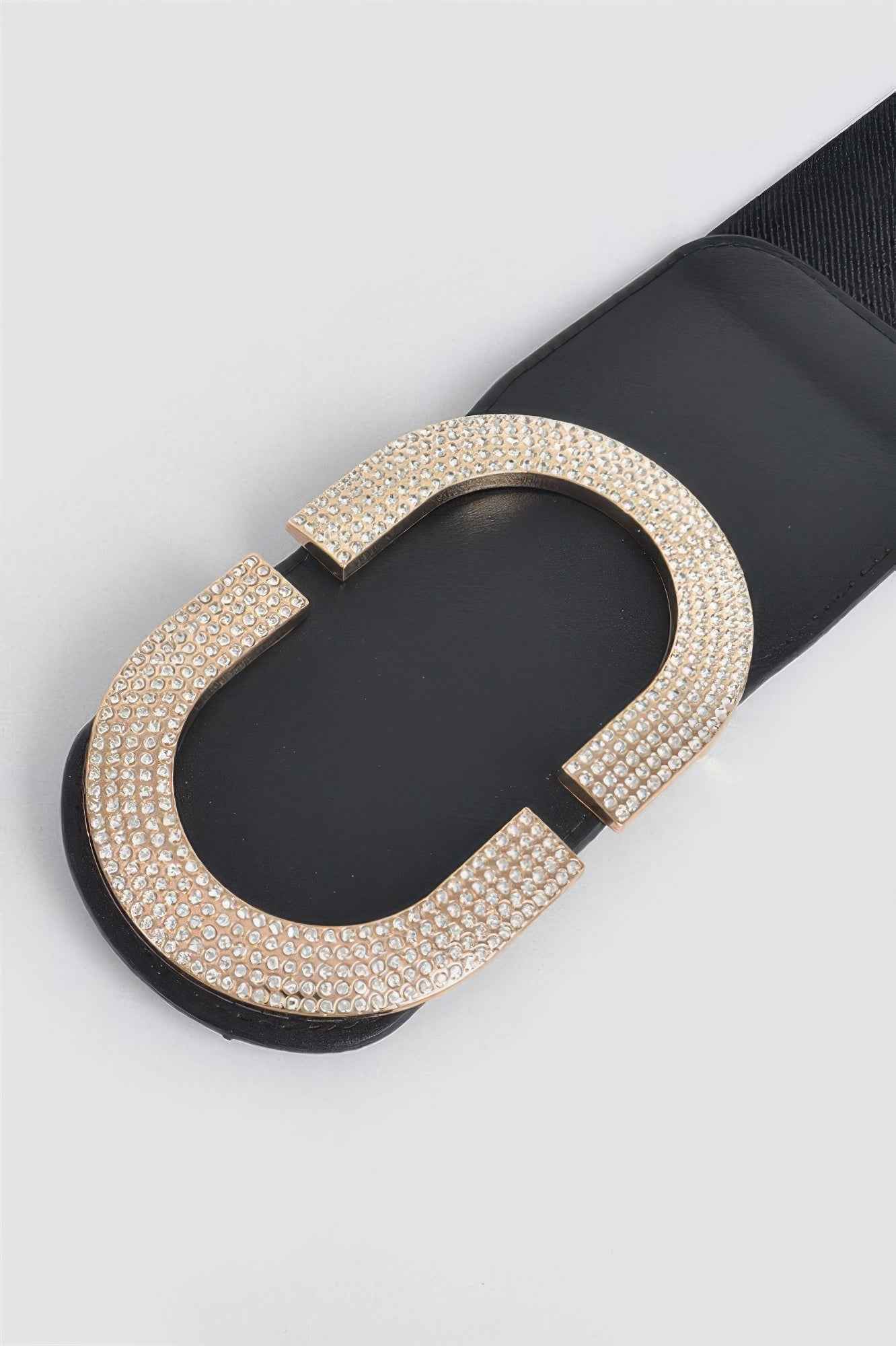 Rhinestone Buckle Stretch Belt