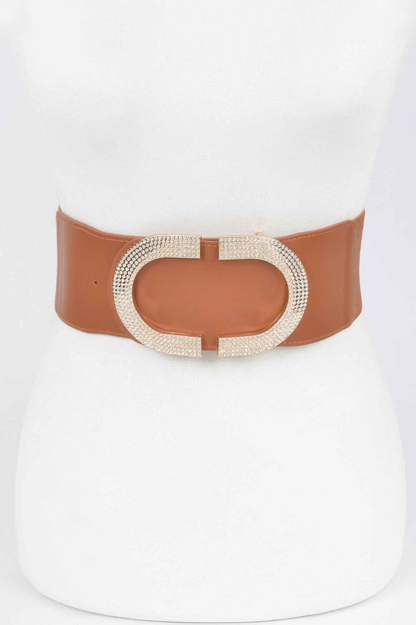 Rhinestone Buckle Stretch Belt