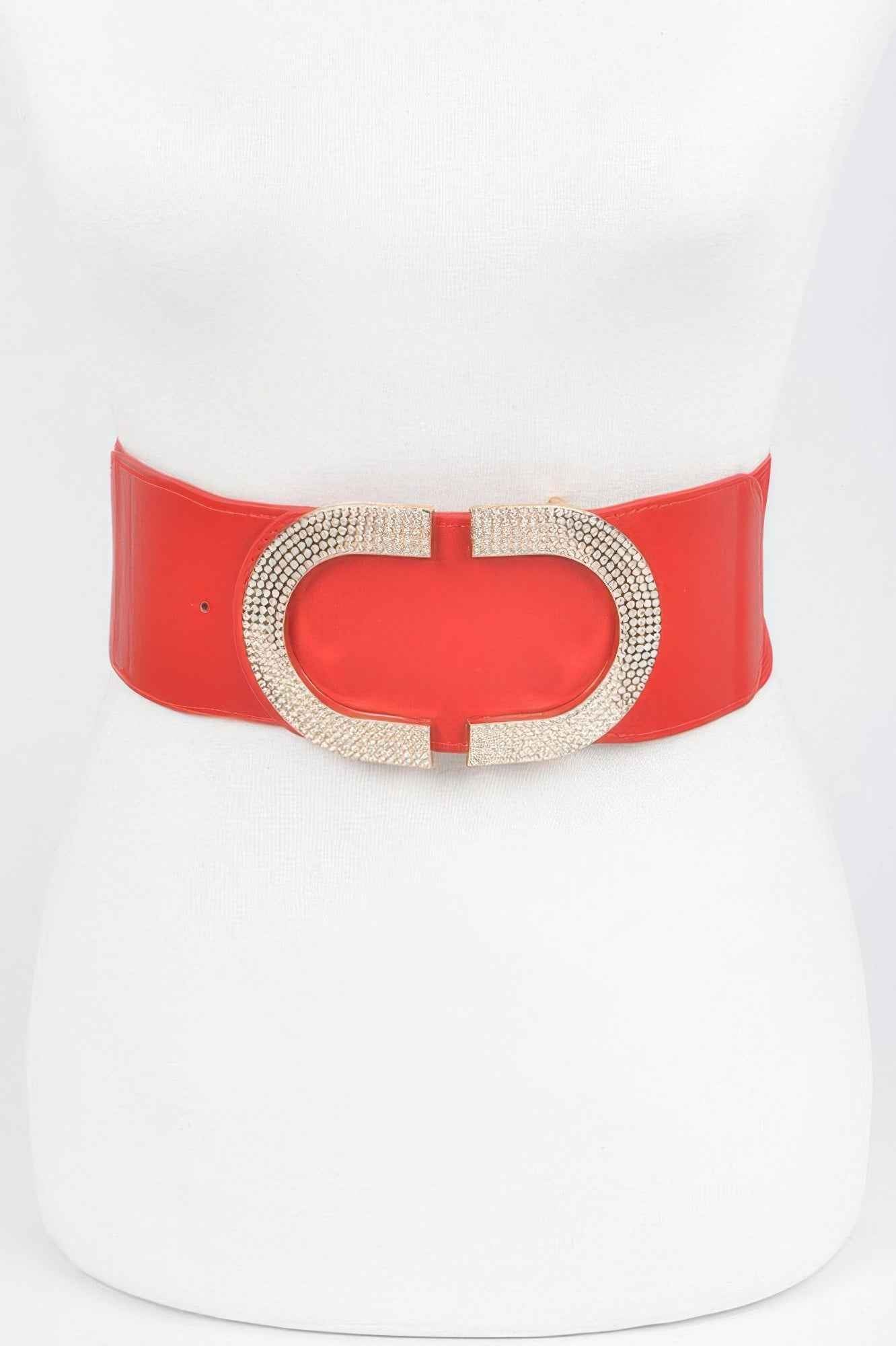 Rhinestone Buckle Stretch Belt