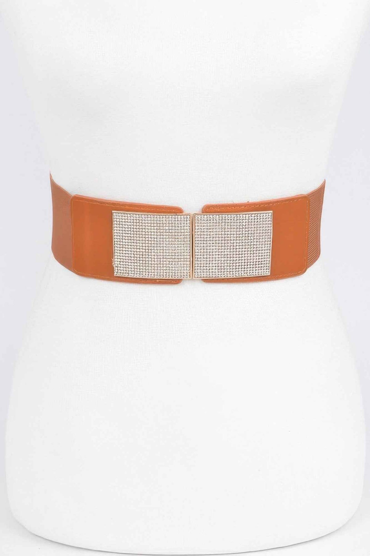 Rhinestone Metal Buckle Stretch Belt