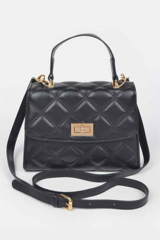 Quilted Top Handle Crossbody Bag