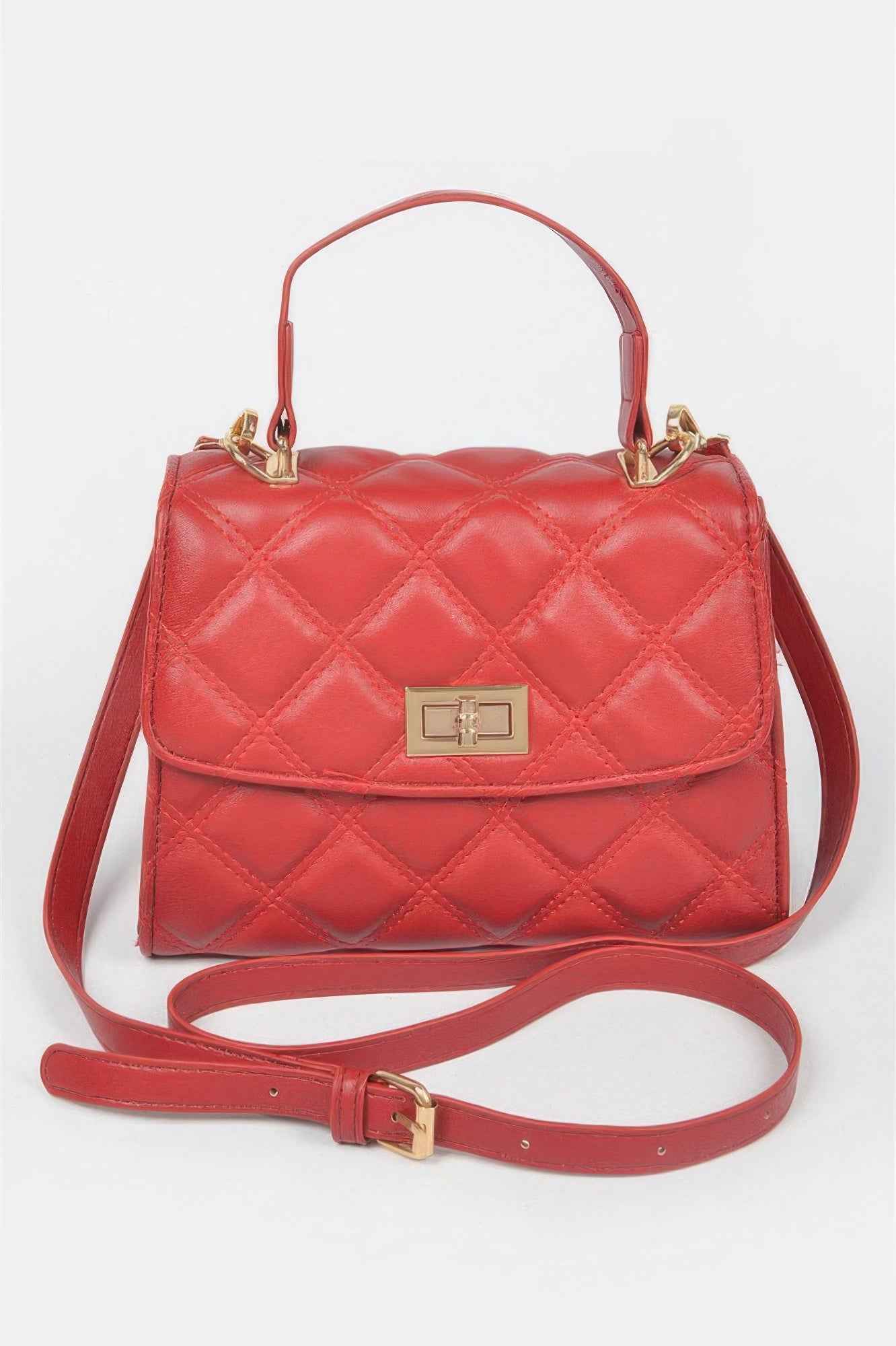 Quilted Top Handle Crossbody Bag