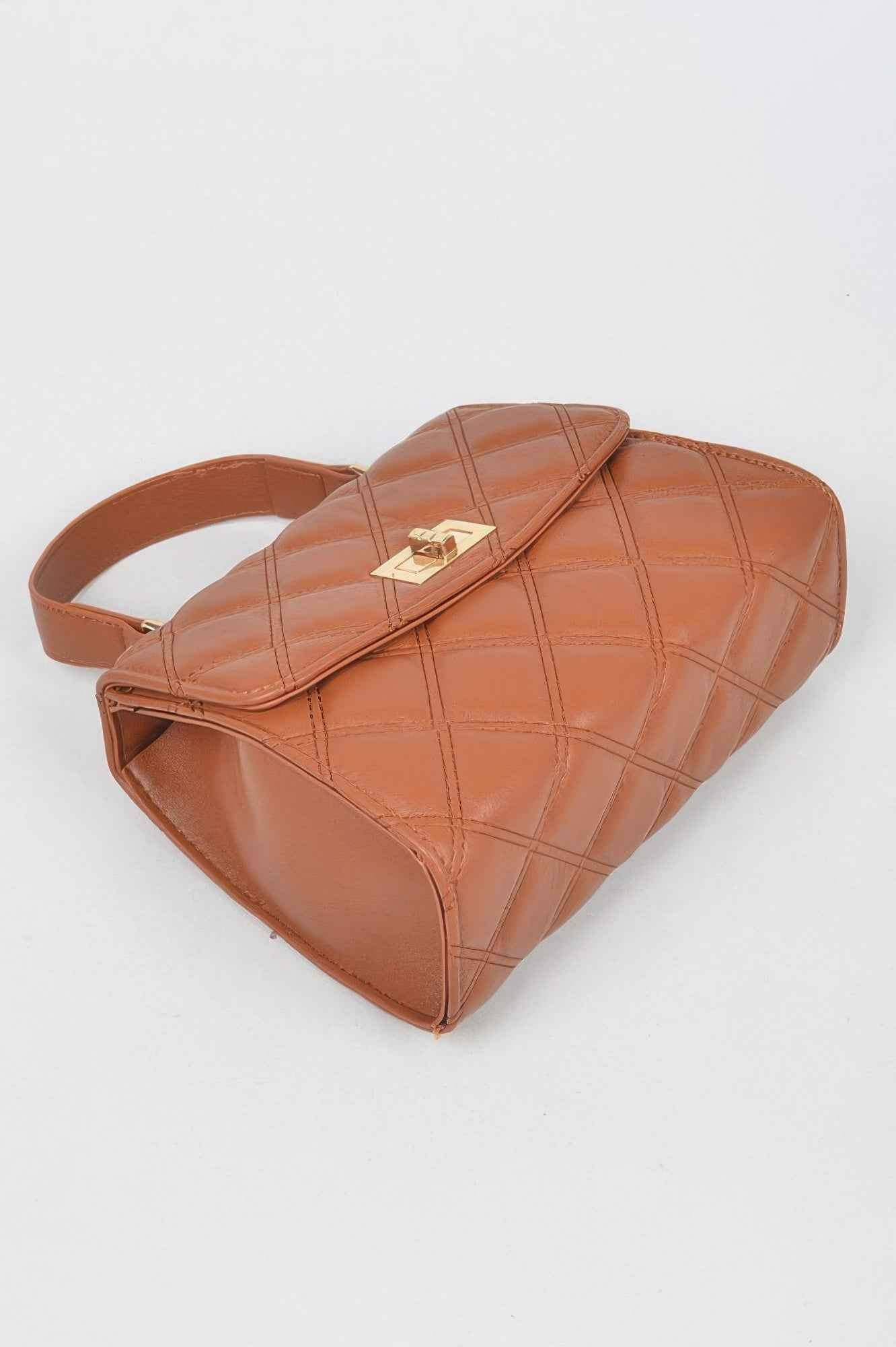 Quilted Top Handle Crossbody Bag