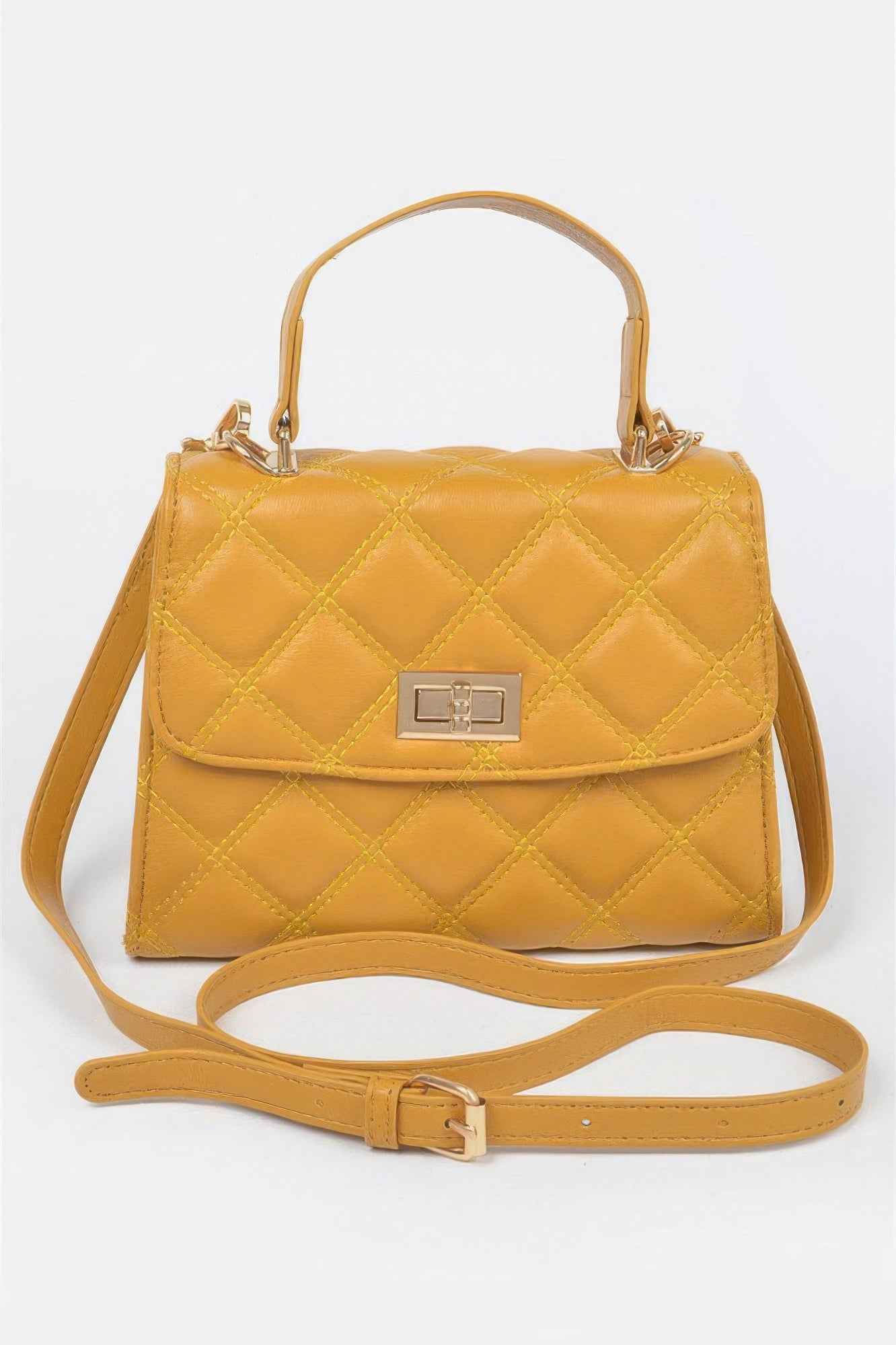 Quilted Top Handle Crossbody Bag