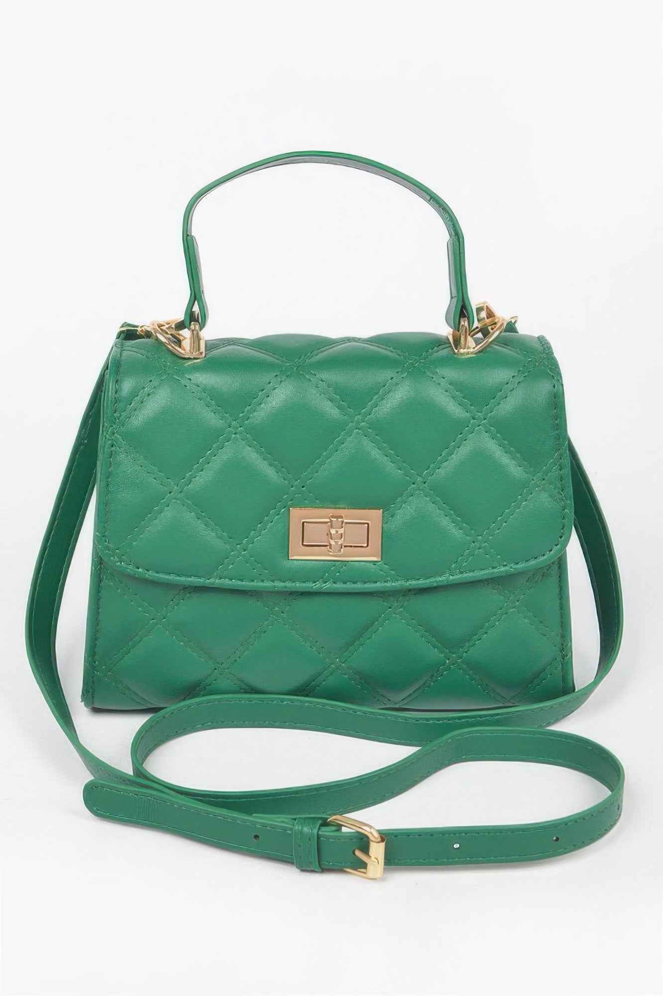 Quilted Top Handle Crossbody Bag