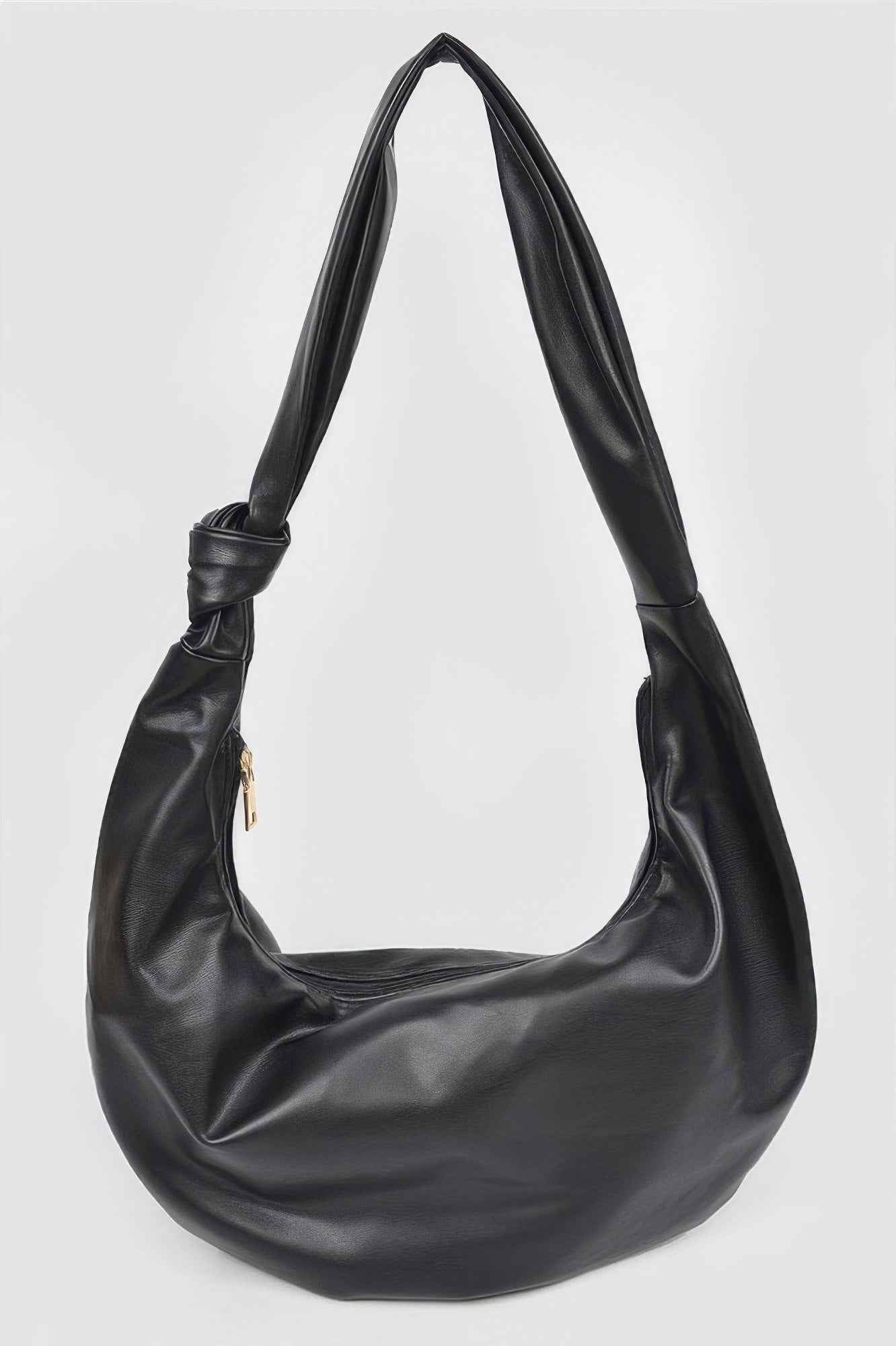 Faux Leather Hobo Bag