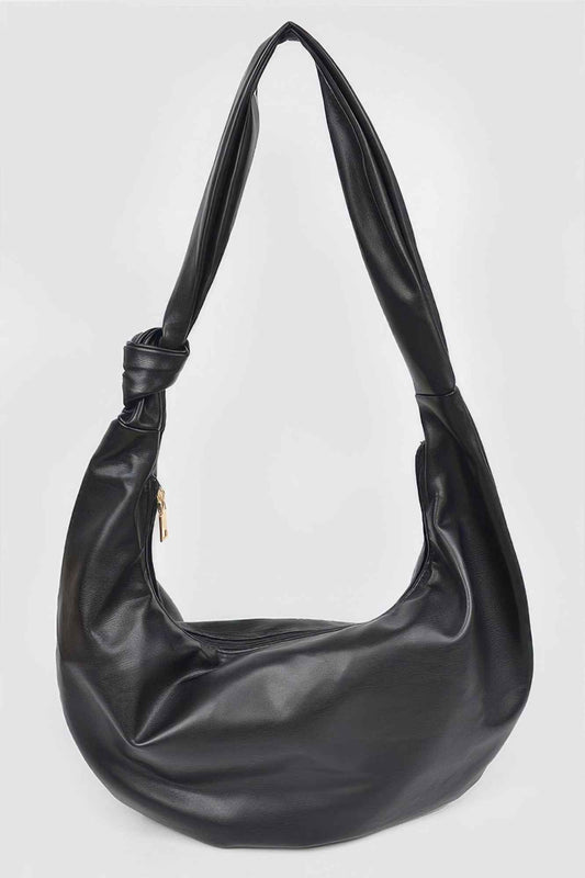 Faux Leather Hobo Bag