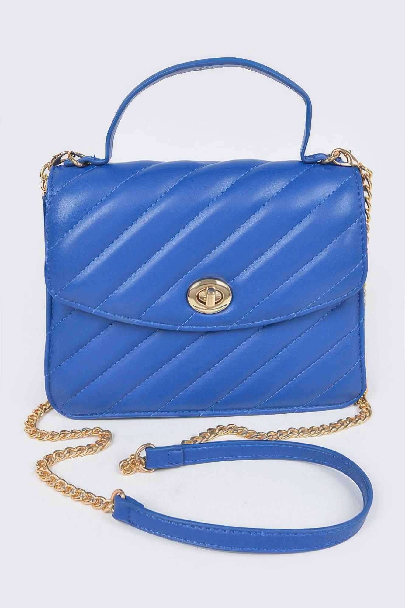 Quilted Top Handle Flap Bag