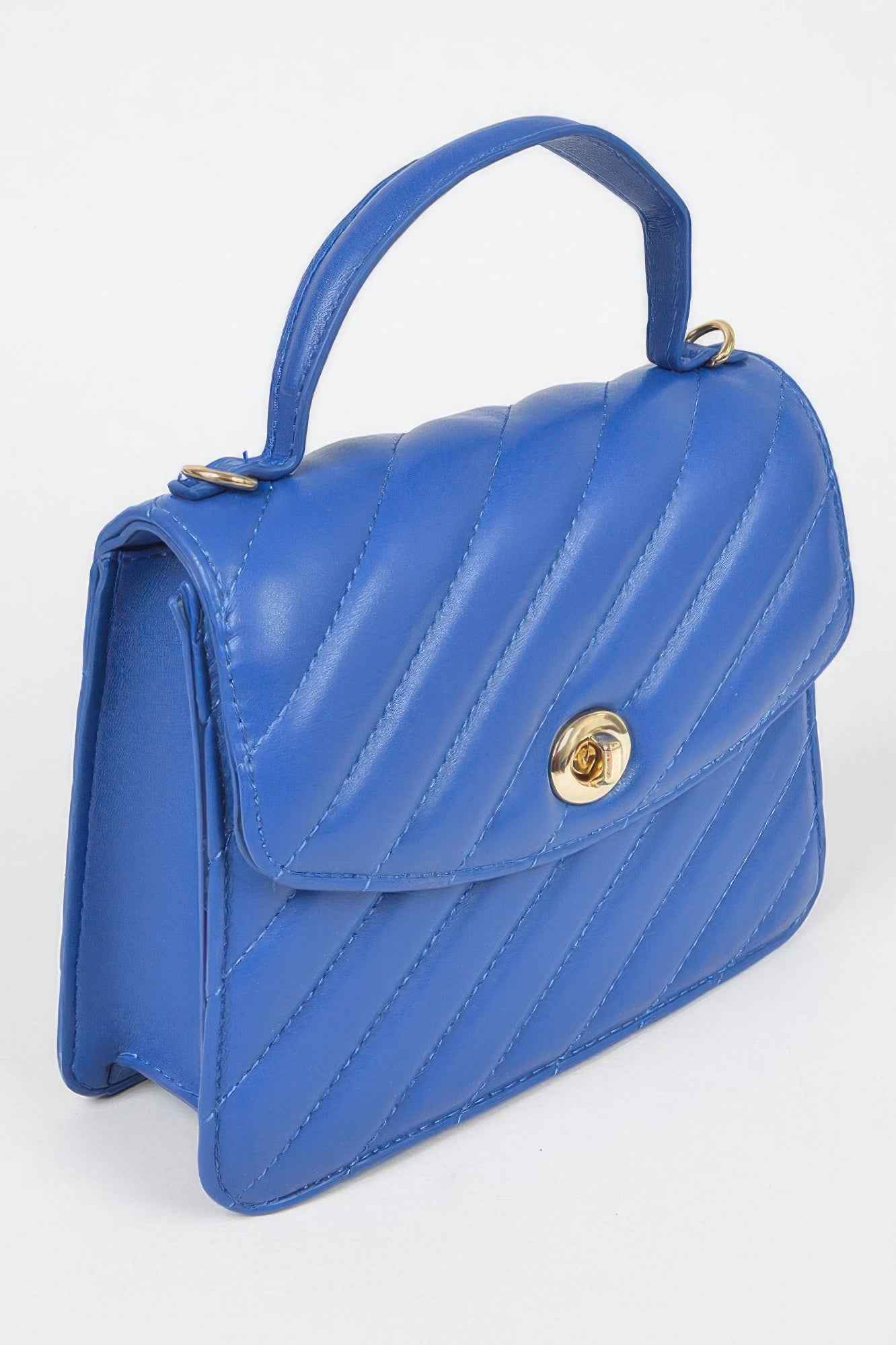 Quilted Top Handle Flap Bag