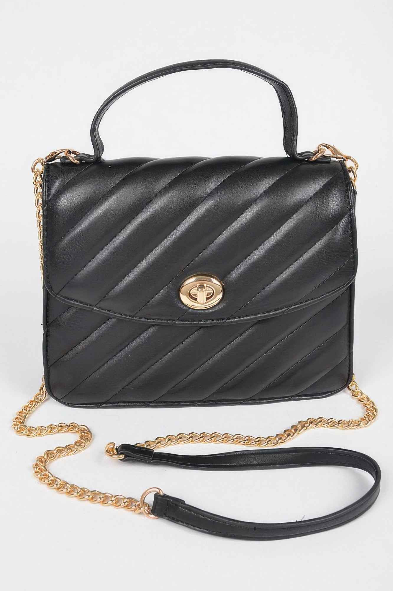 Quilted Top Handle Flap Bag
