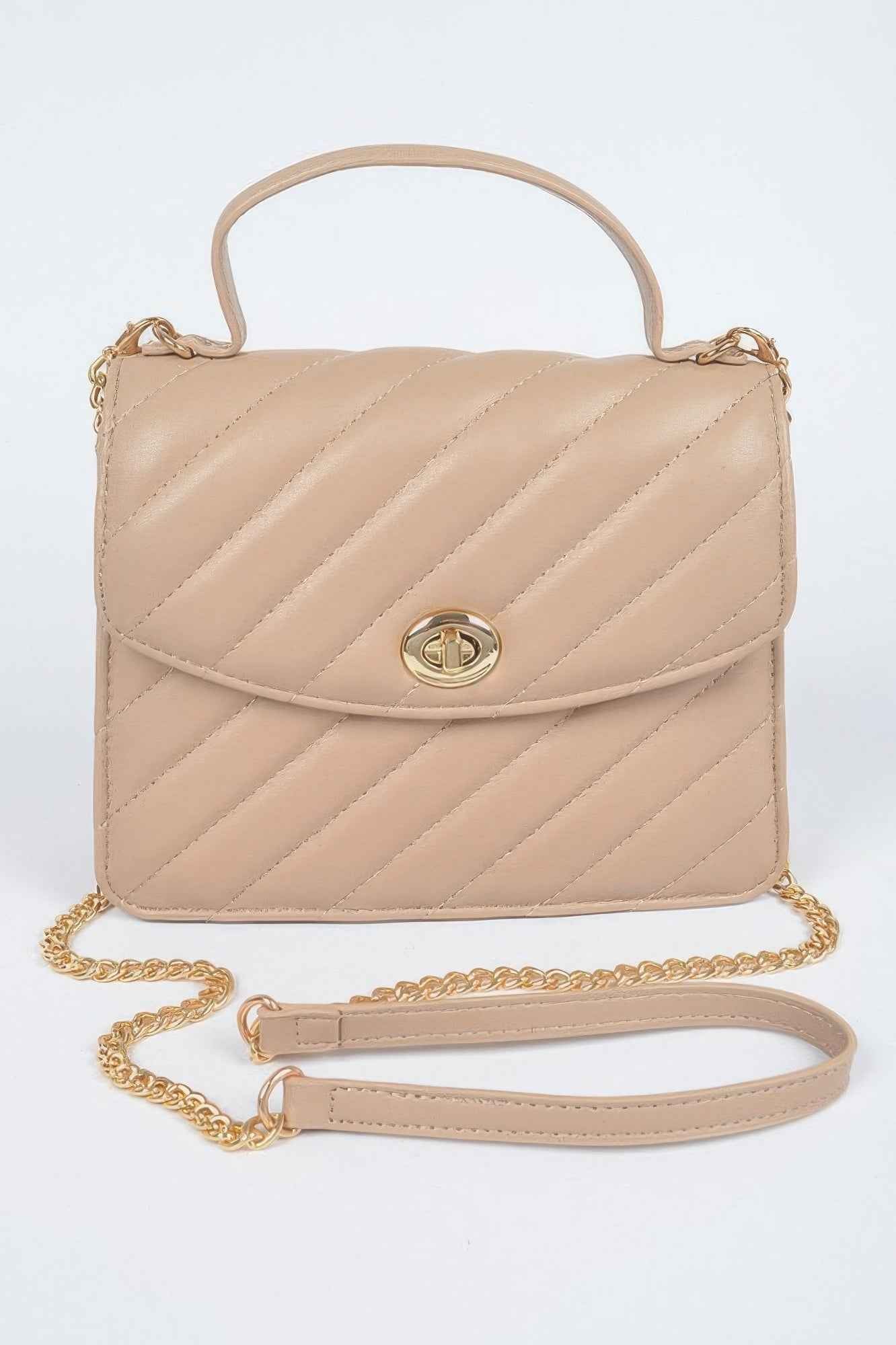 Quilted Top Handle Flap Bag