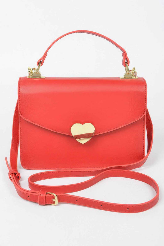 Heart Metal Top Handle Clutch