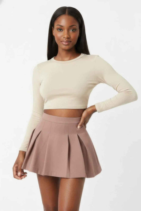 Essential High-waist Pleated Mini Skirt