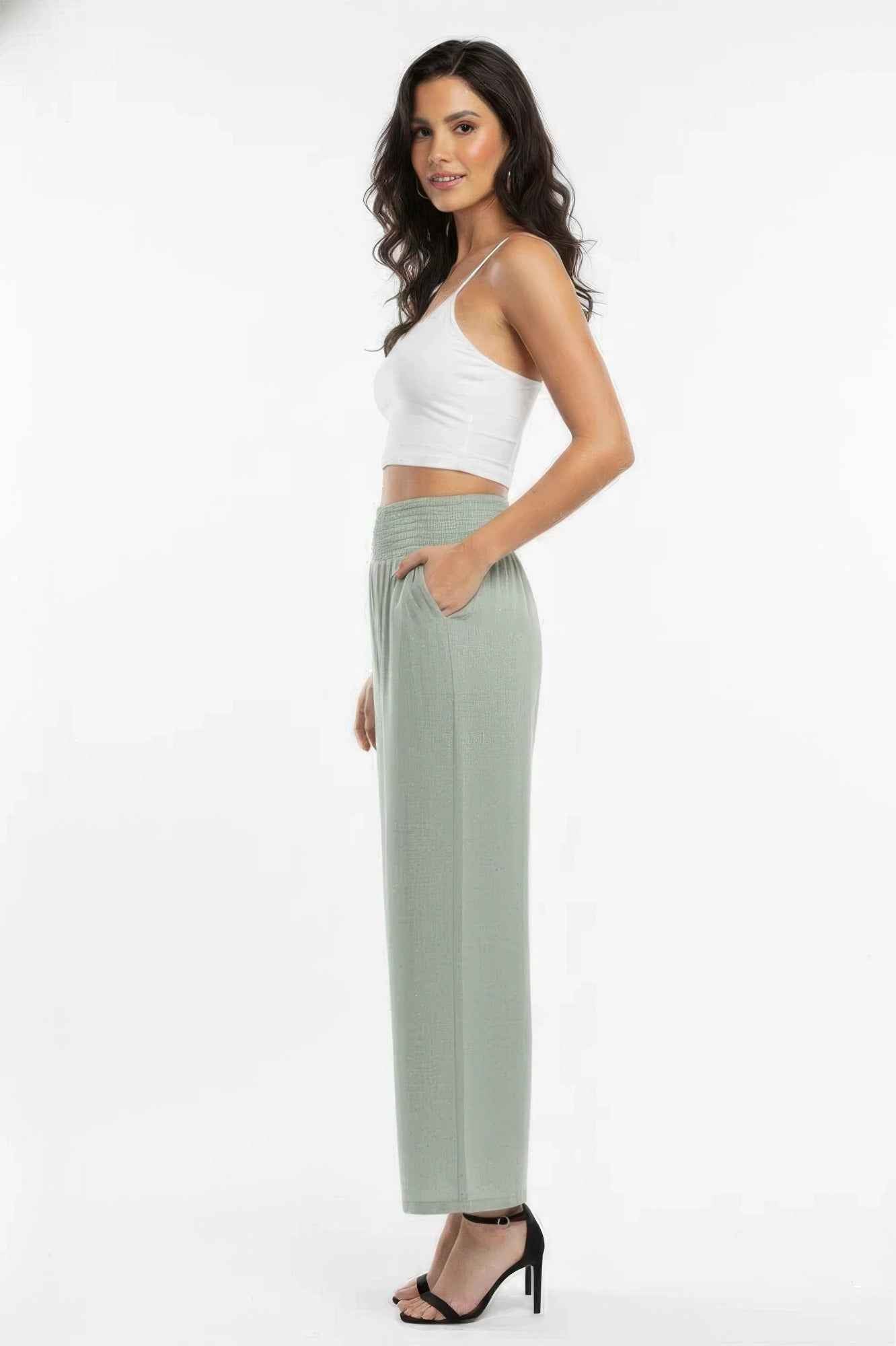 Lightweight High-waisted Wide-leg Lounge Pants