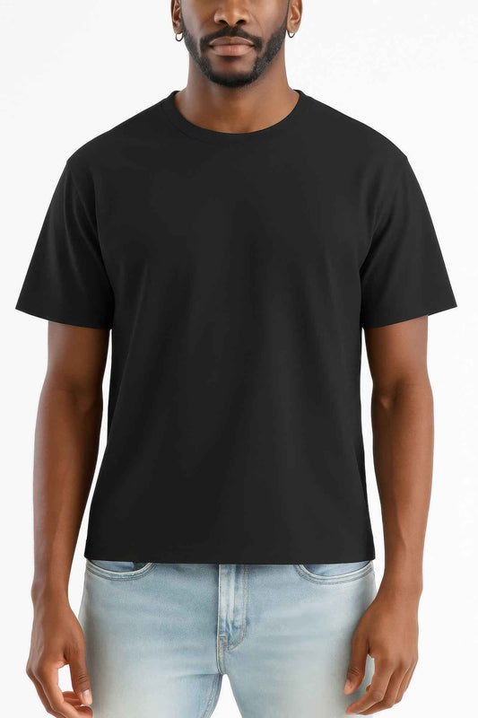 men's Premium Short Sleeve Round Neck Basic Crop Top