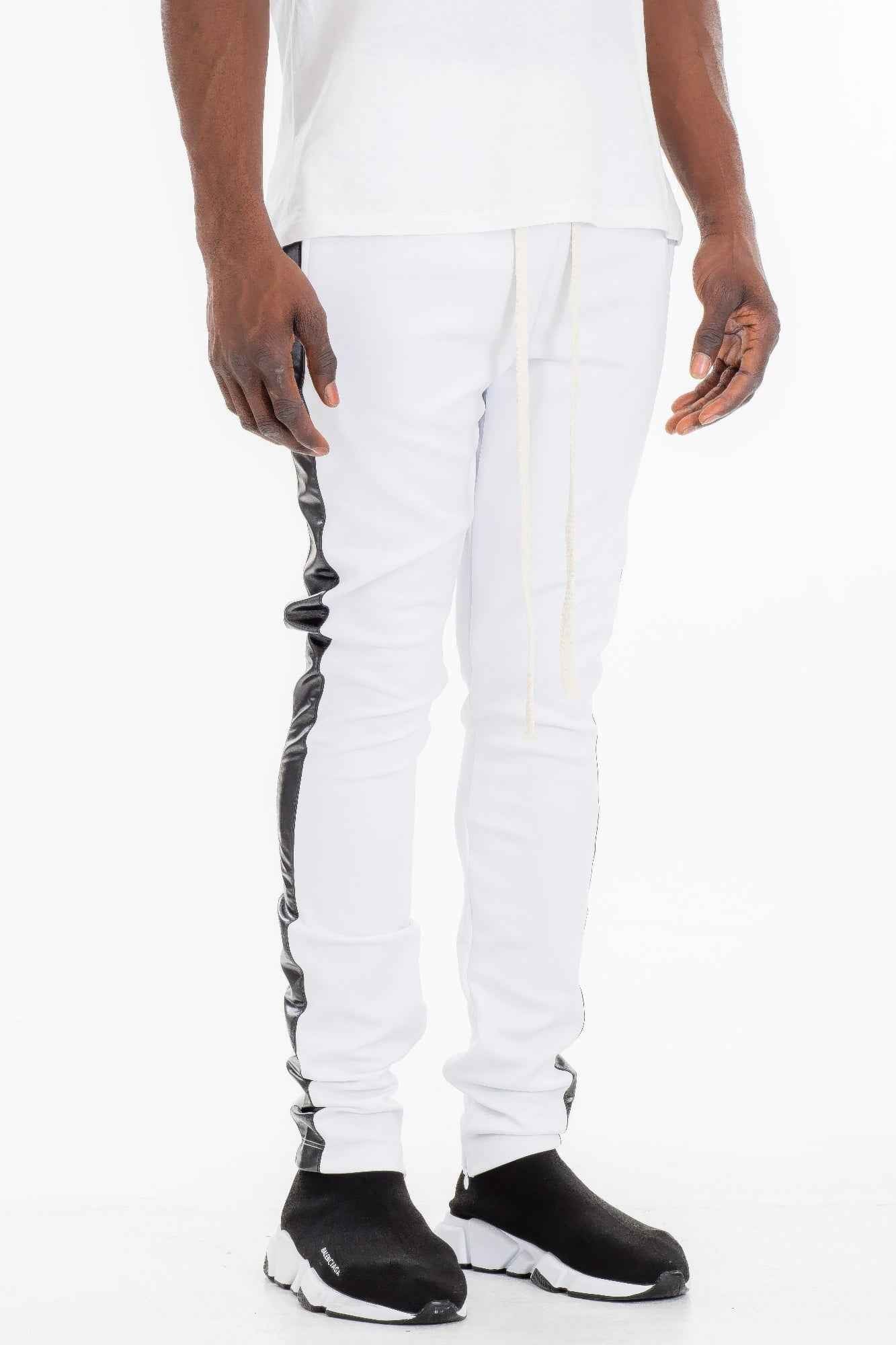 Leather Tape Track Pants